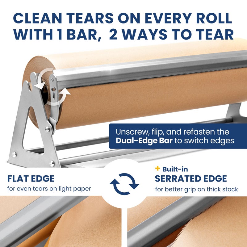 DIY Crew 24 Inch Paper Roll Dispenser and Cutter - Heavy-Duty Wall Mountable, Non Slip Tabletop - Kraft, Freezer, Butcher Paper - Up to 1000ft Rolls - Image 3